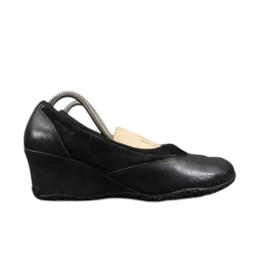 Merrell Shoes Womens 9.5 Wedge Slip On Fashion Classic Leather Lotus Black Comfy